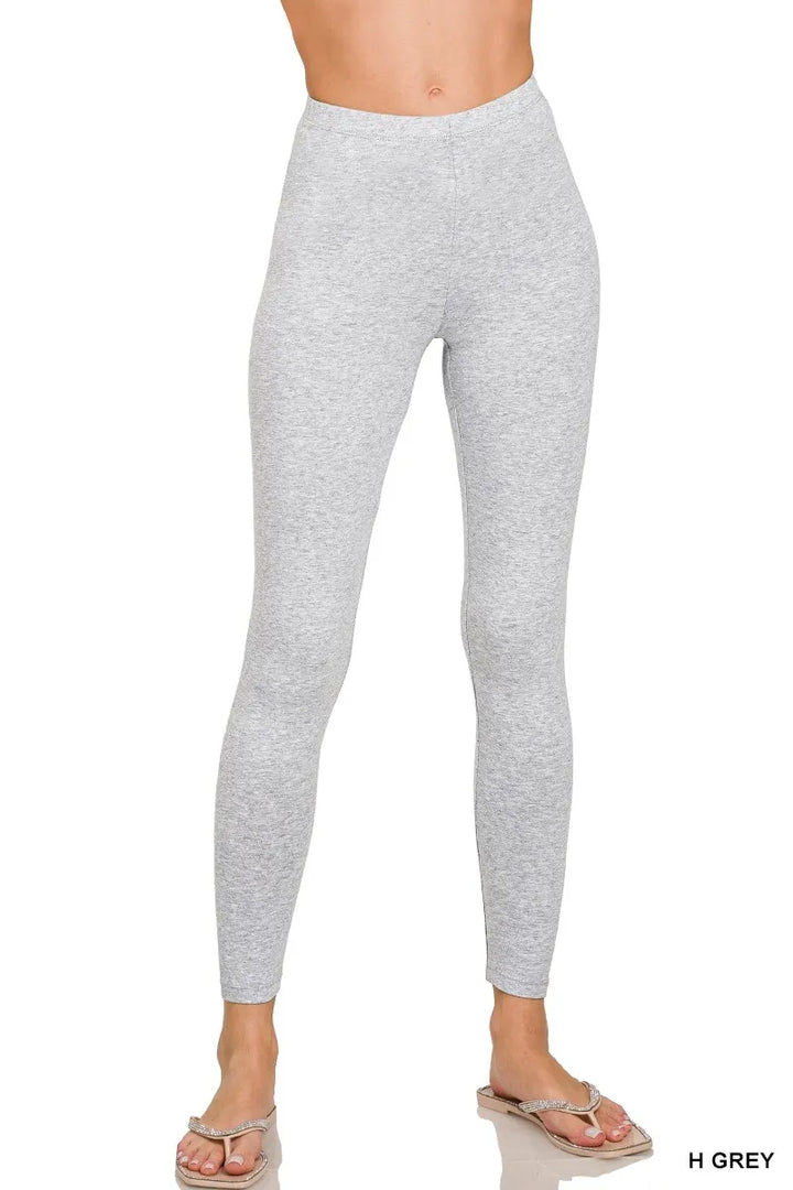 Zenana Premium Cotton Full Length Leggings - cas7m