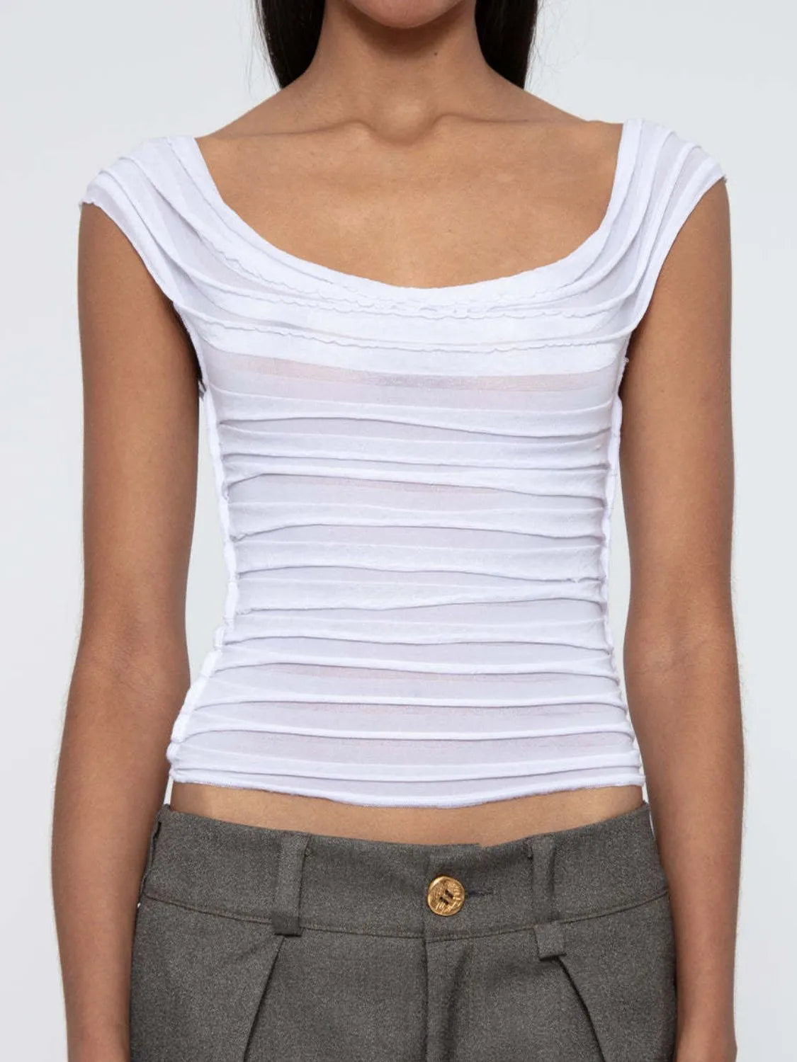 Ruched Solid Tank - cas7m
