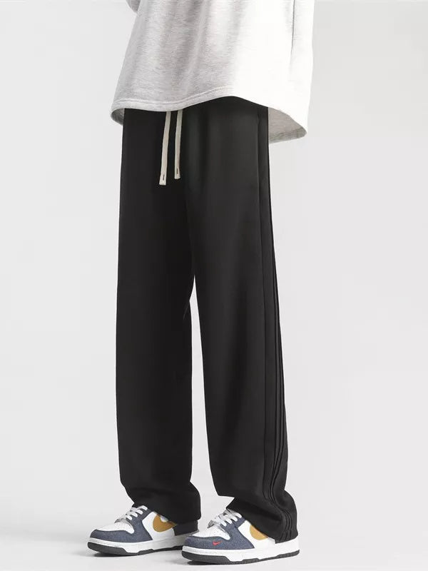 Men's Full Size Casual Loose-Fit Sweatpants with Side Stripes Plus Size - cas7m