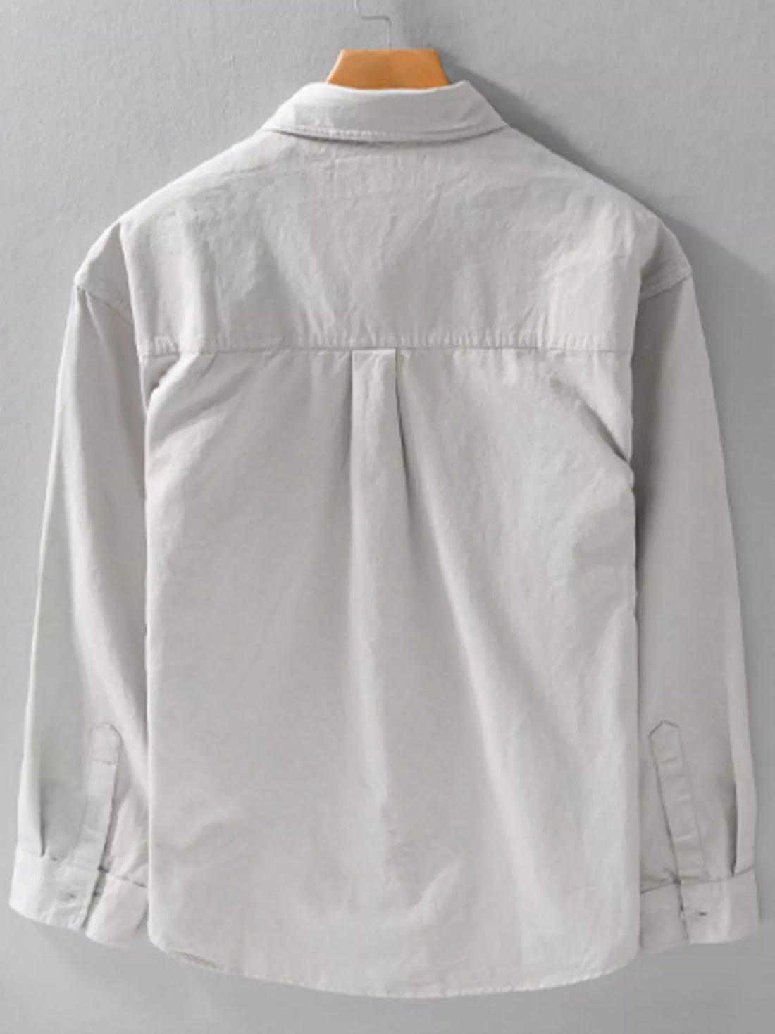Men's Plus Size Button Up Long Sleeve Shirt - cas7m