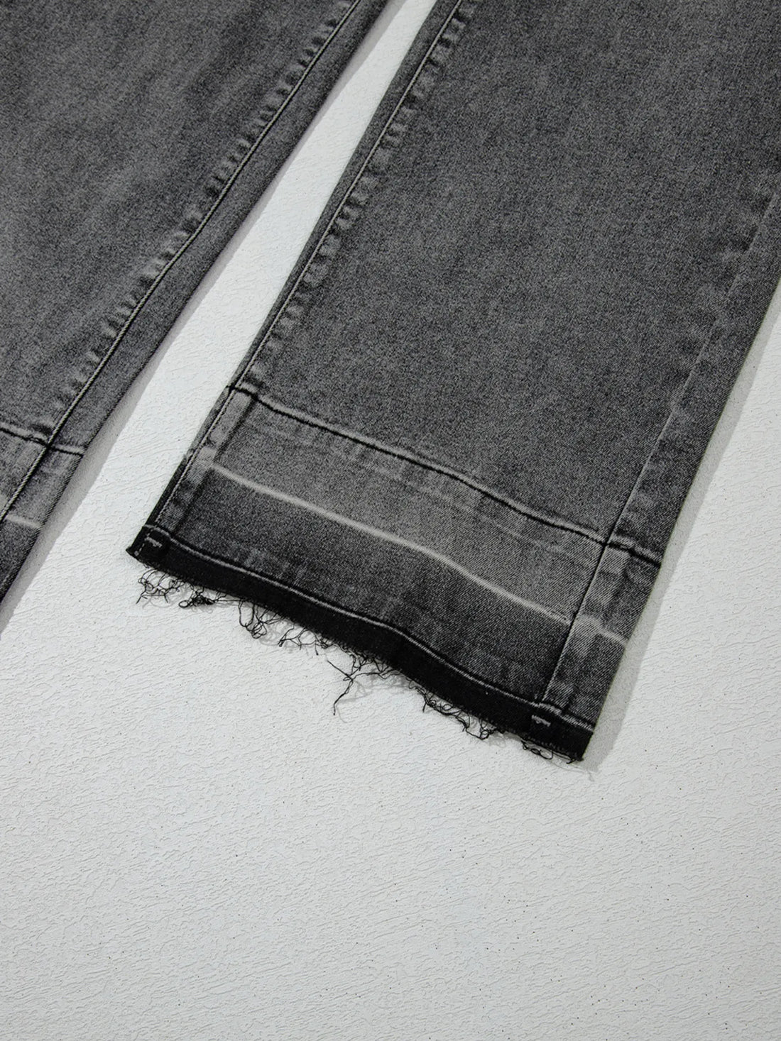Raw Hem Unique Cuffs Straight High Rise Loose Jeans - cas7m