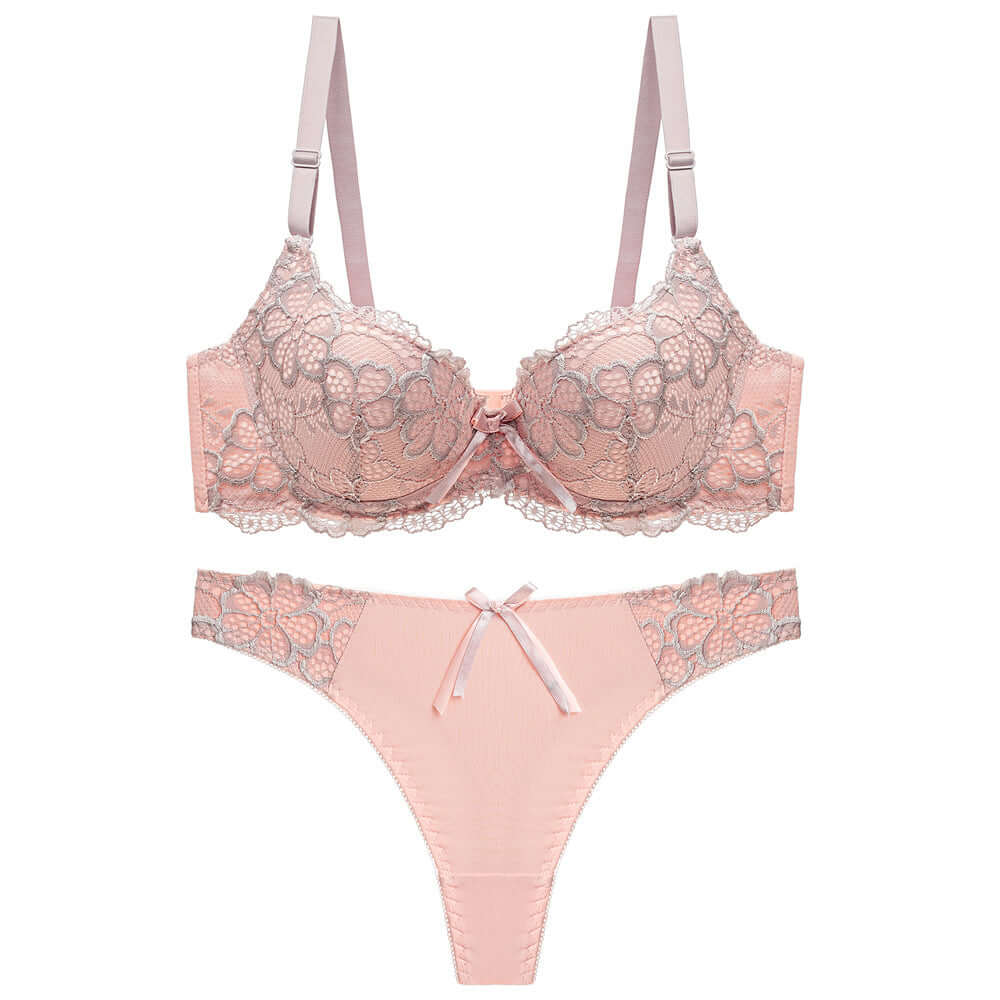 Underwear Push Up Lace Bra Adjustable Bra Set - cas7m