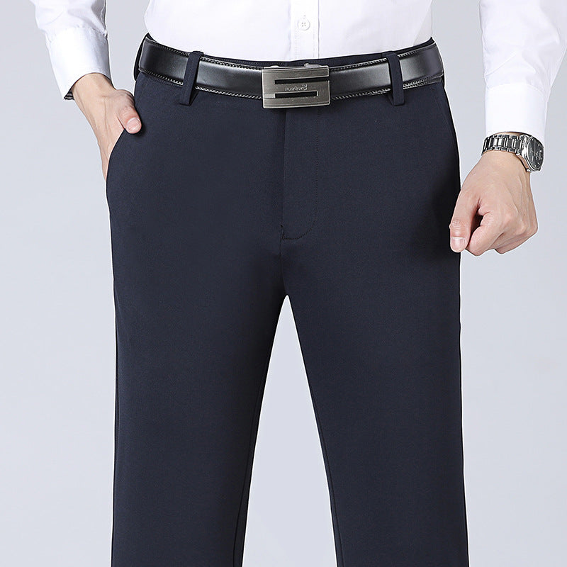 Mens Stretch Business Straight-Cut Casual Pants - cas7m