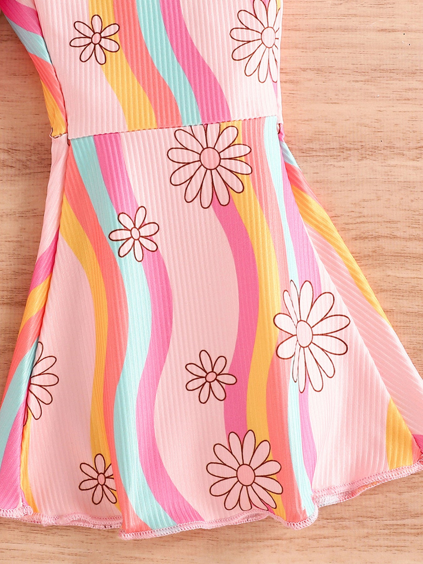 Children's Floral Print Flare Leg Jumpsuit - cas7m