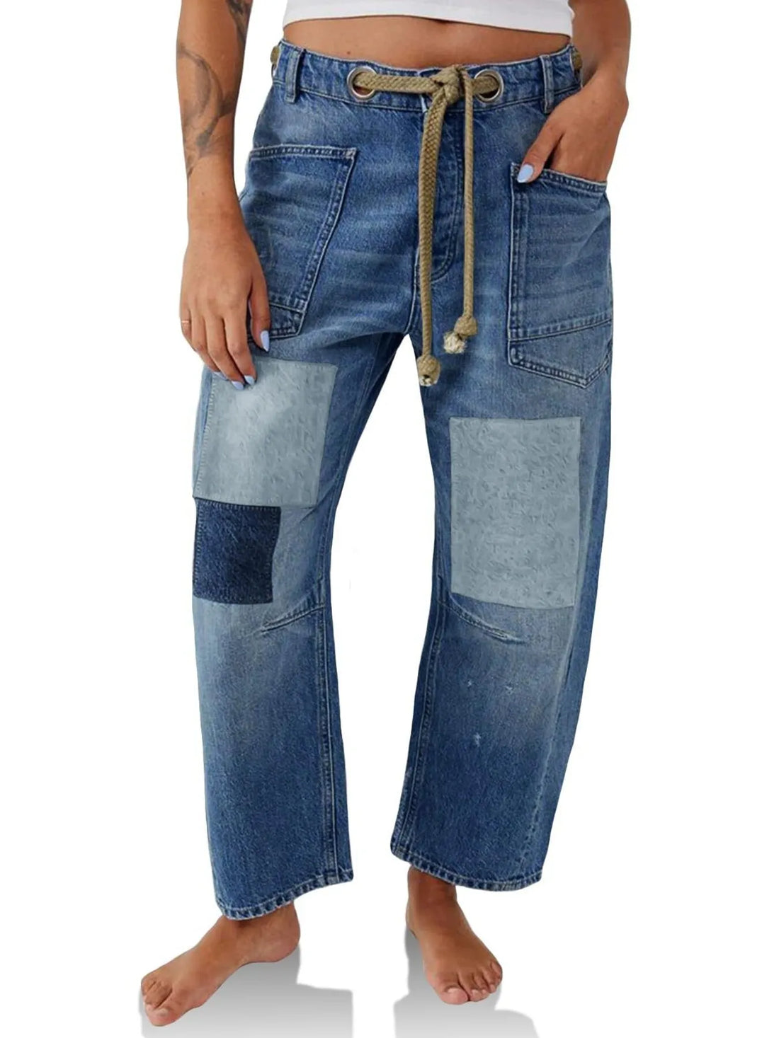 Washed Wide Leg Jeans - cas7m