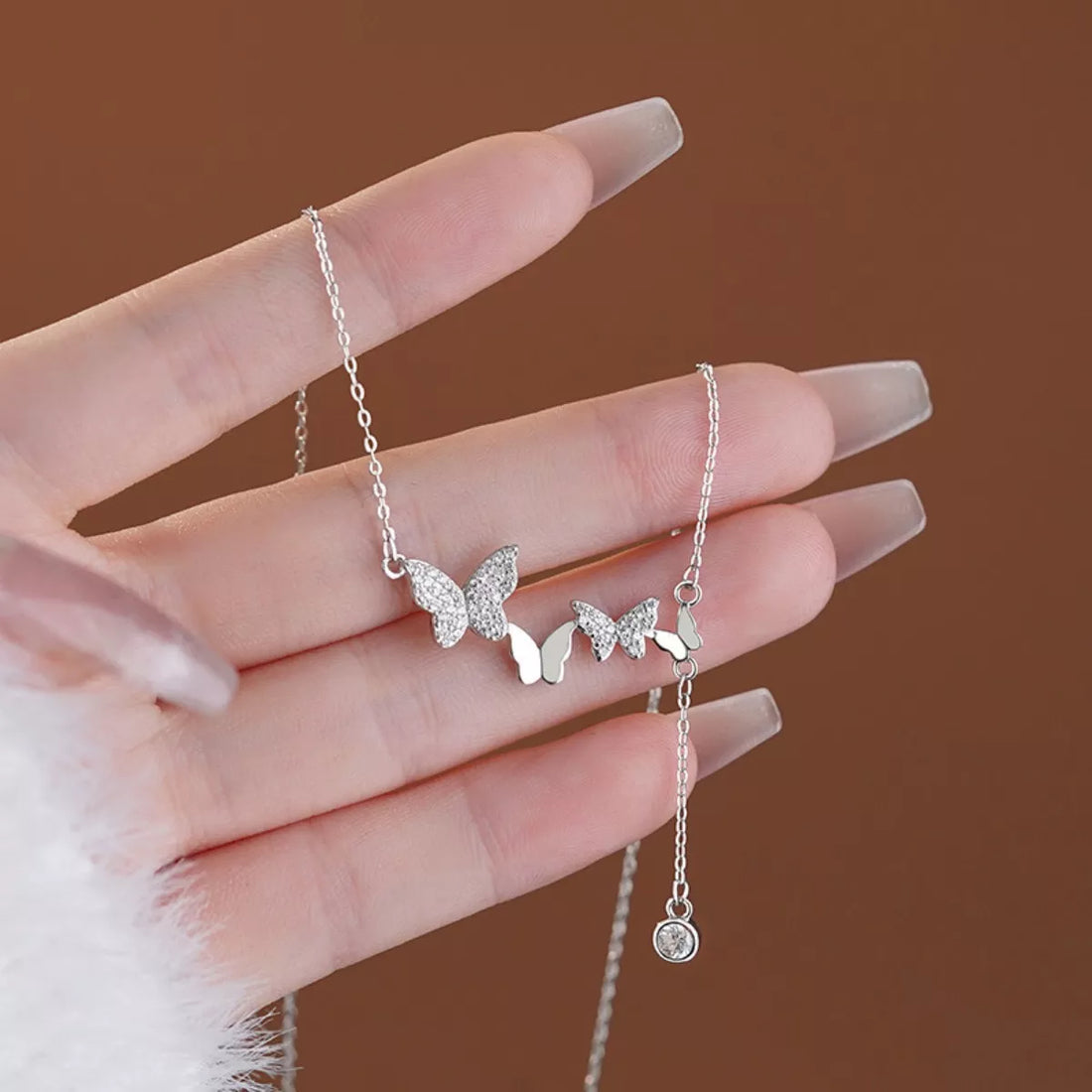 925 Sterling Silver Butterfly Necklace - cas7m