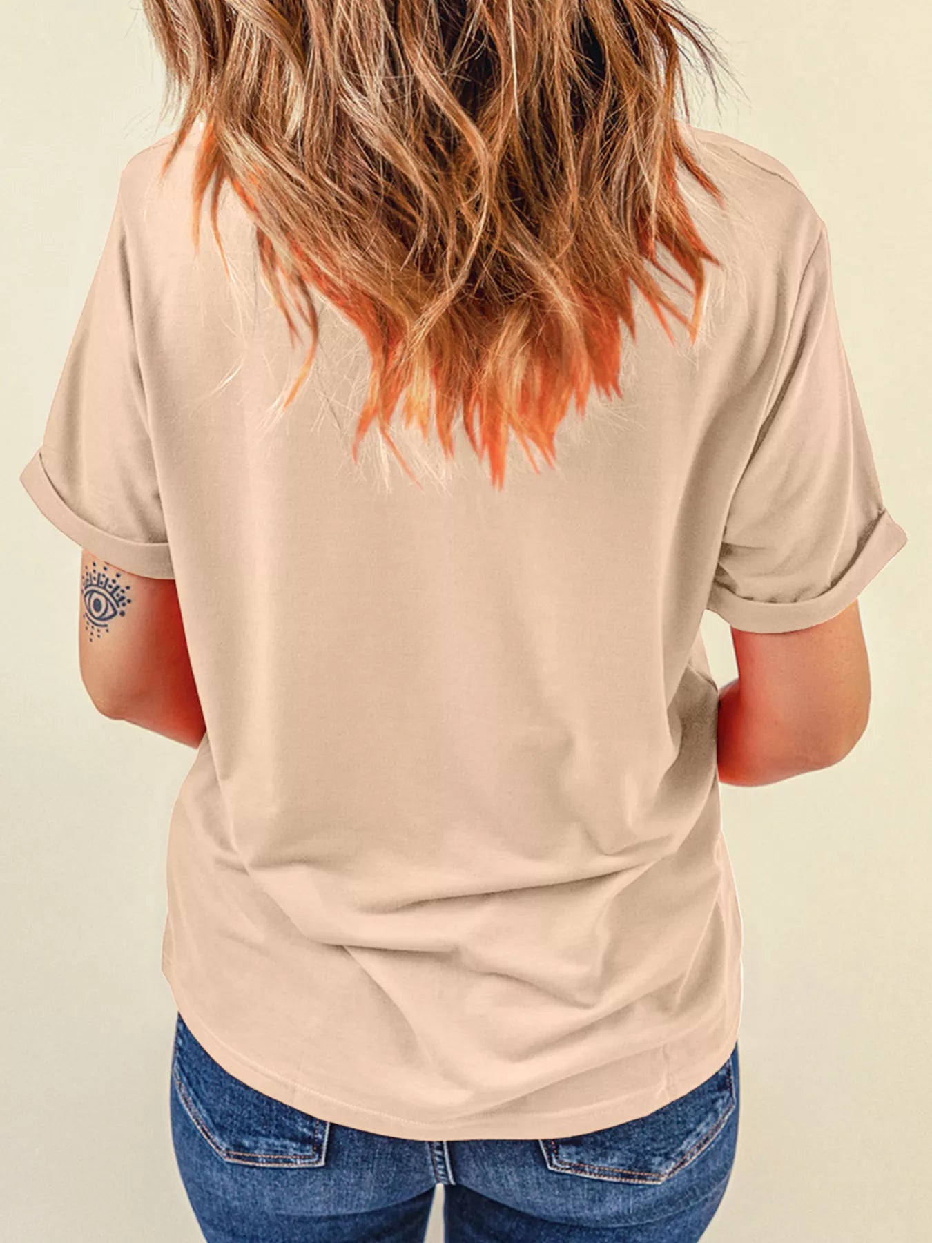 Flying Mallard Sequin Patched Short Sleeve Tee - cas7m