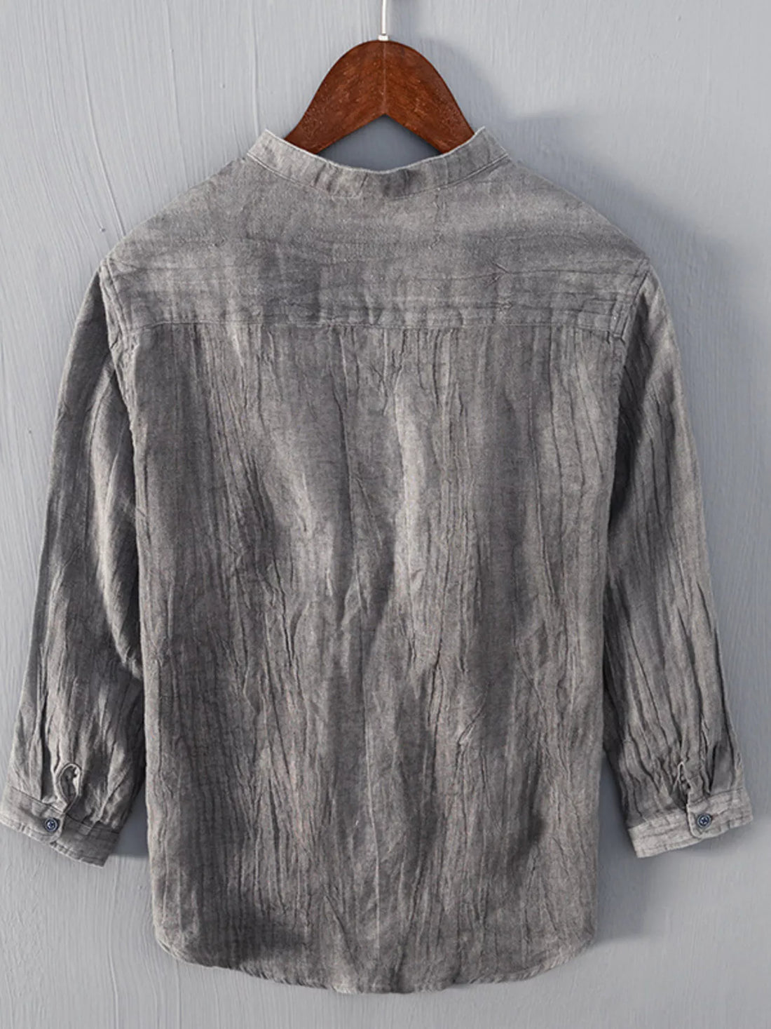 Men’s Casual Linen Three-Quarter Sleeve Shirt - cas7m