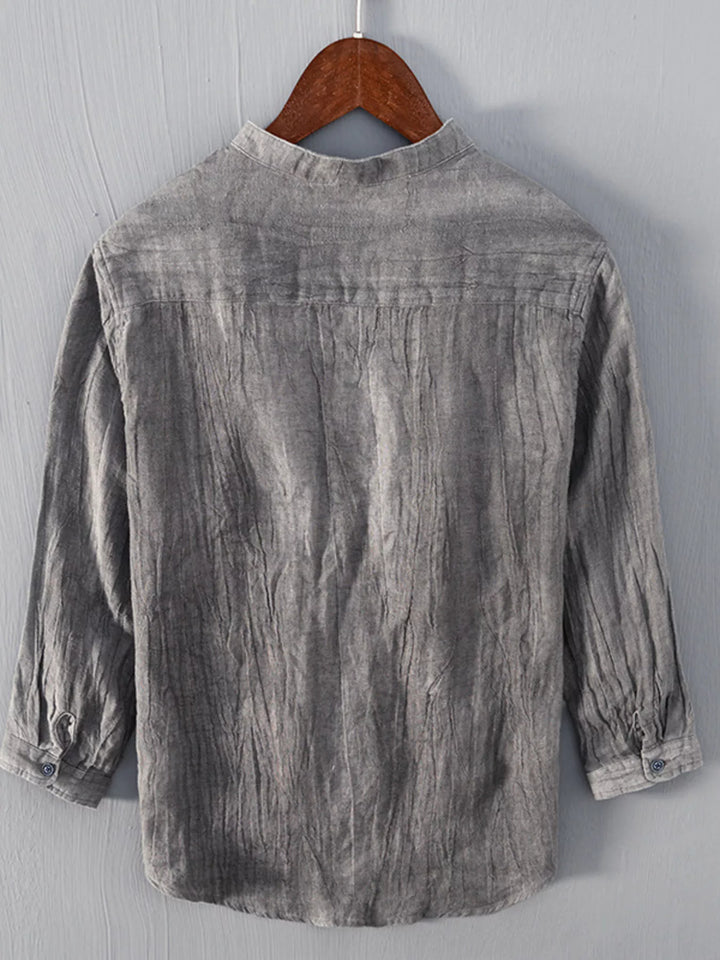 Men’s Casual Linen Three-Quarter Sleeve Shirt - cas7m
