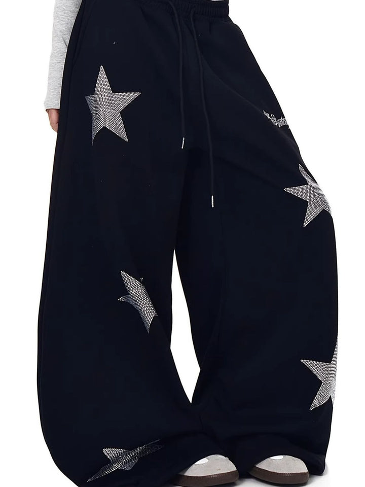 Men's Star-Embellished Wide Leg Pants - cas7m