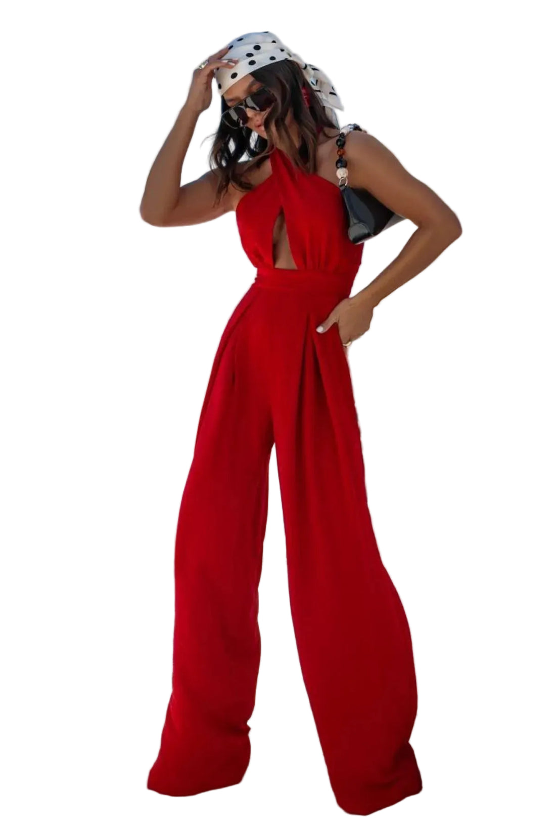 Crisscross Cutout Backless Maxi Dress - 100% Polyester Elegance - cas7m