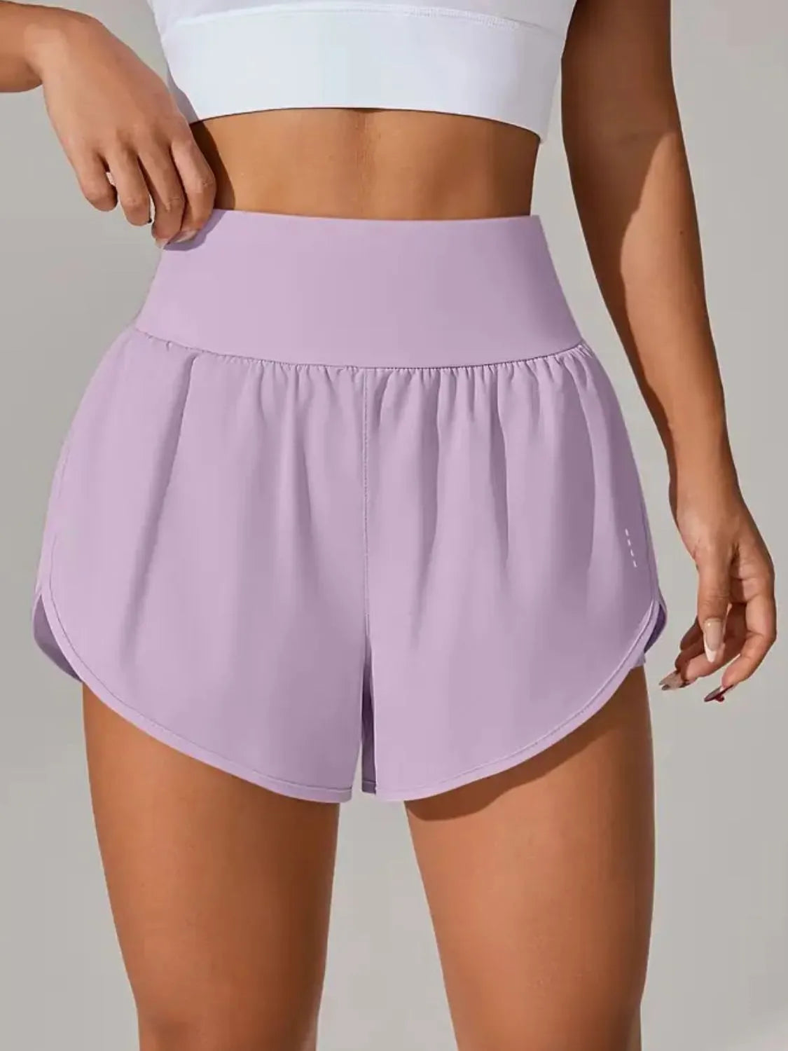 Pocketed High Waist Active Shorts - cas7m