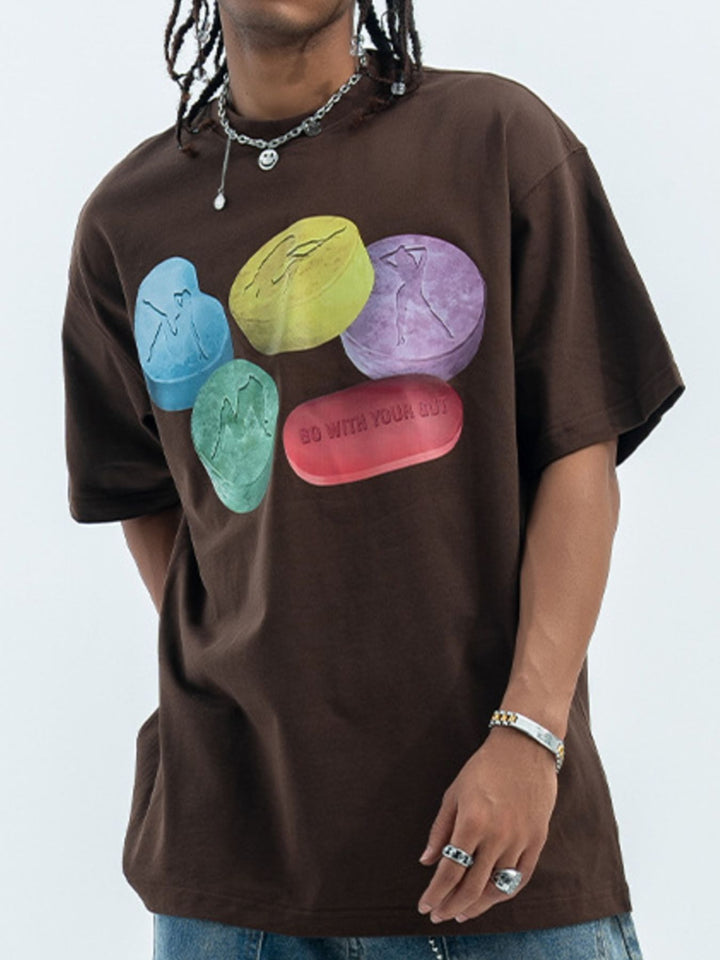 Men's Graphic Round Neck T-Shirt - cas7m