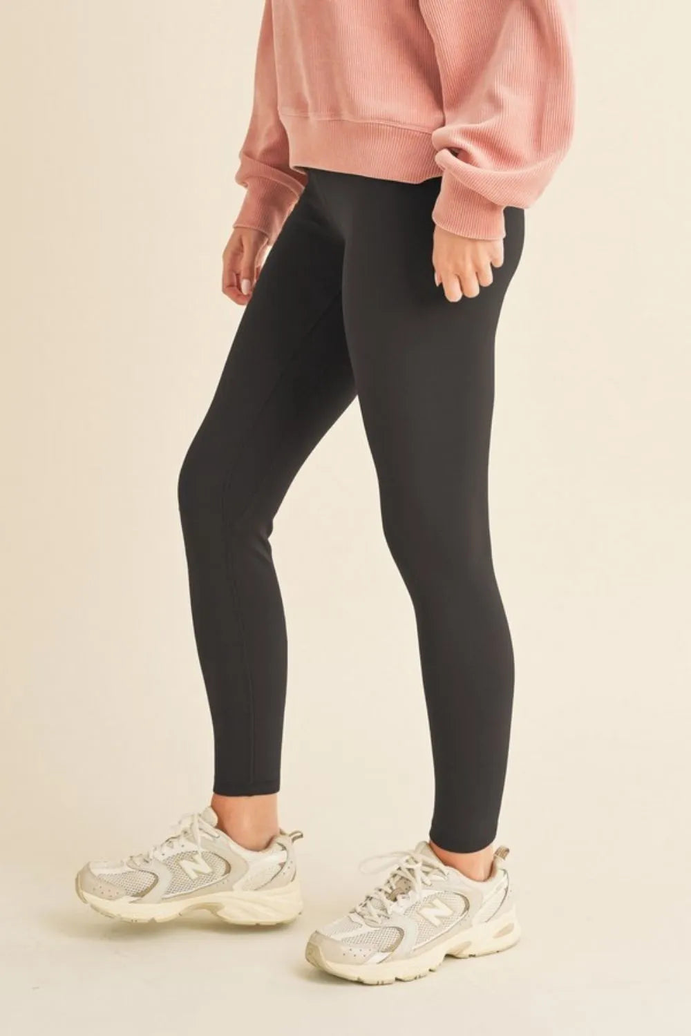 Yelete Full Size Fleece Lined High Waisted Leggings - cas7m