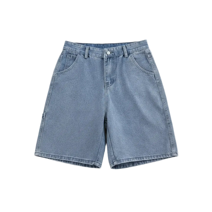 Men's Full Size High-Waisted Wide-Leg Denim Shorts Plus Size - cas7m