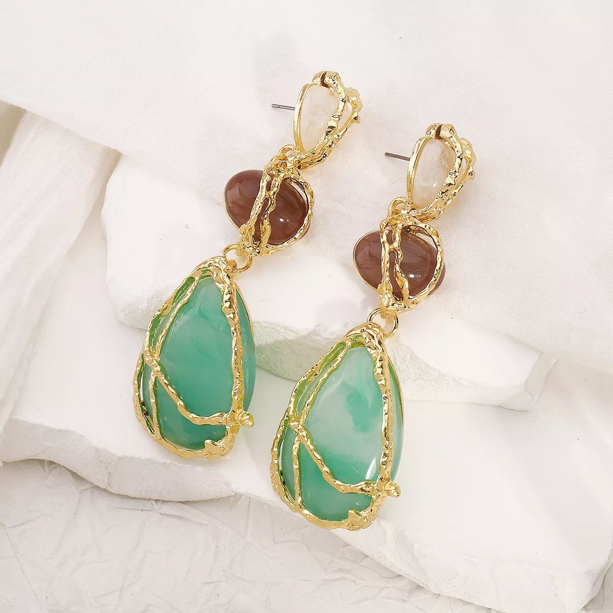 18K Gold-Plated Teardrop Earrings - cas7m