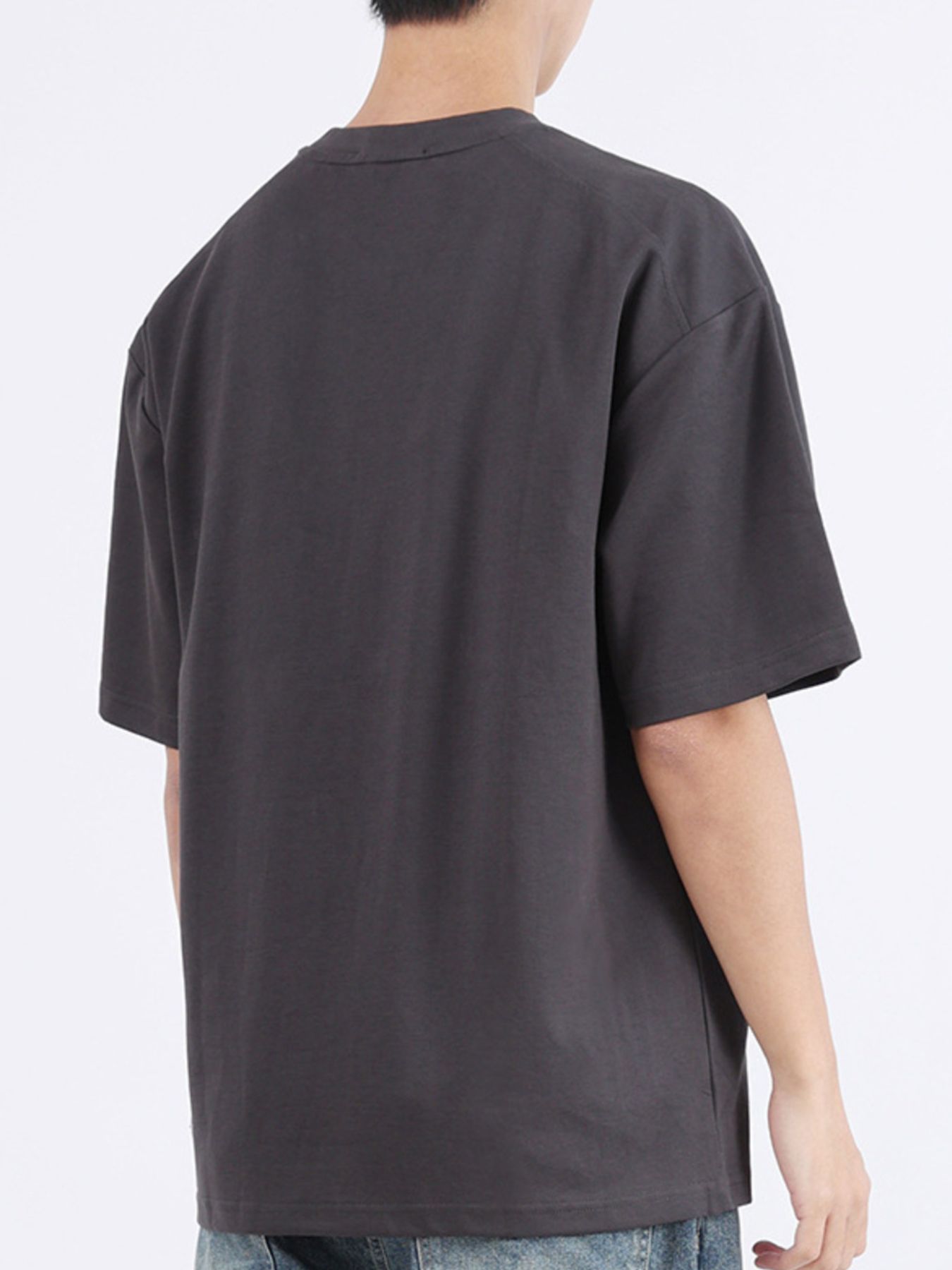 Men's Plus Size Round Neck Half Sleeve T-Shirt - cas7m