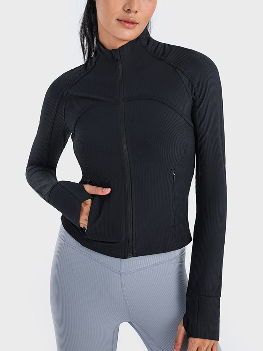 Millennia Zip-Up Long Sleeve Sports Jacket - cas7m