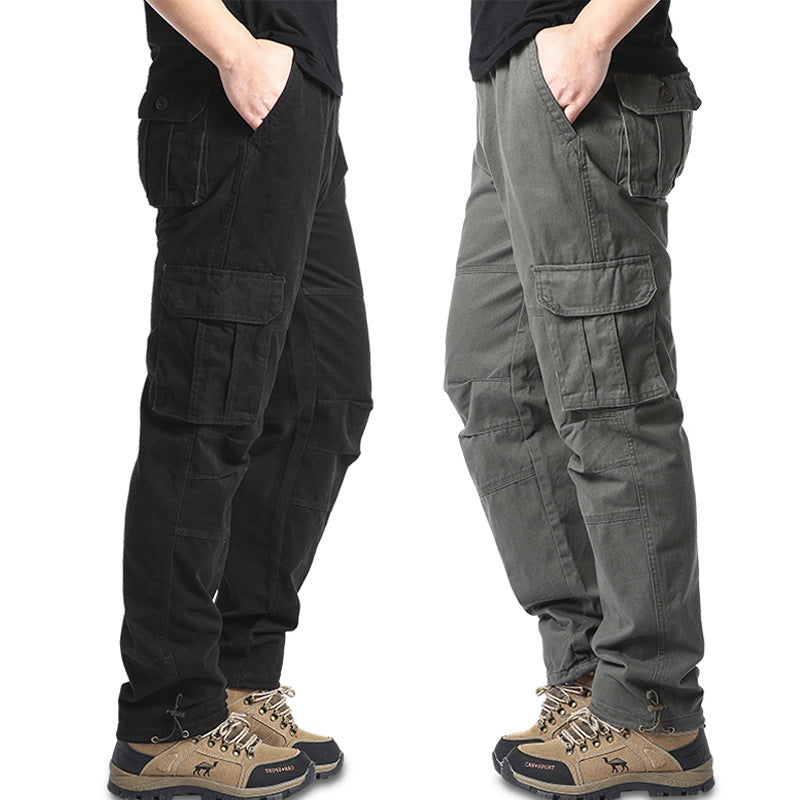 Cotton Multi-pocket Cargo Pants Men's Loose Wear-resistant Loose Outdoor Leisure - cas7m