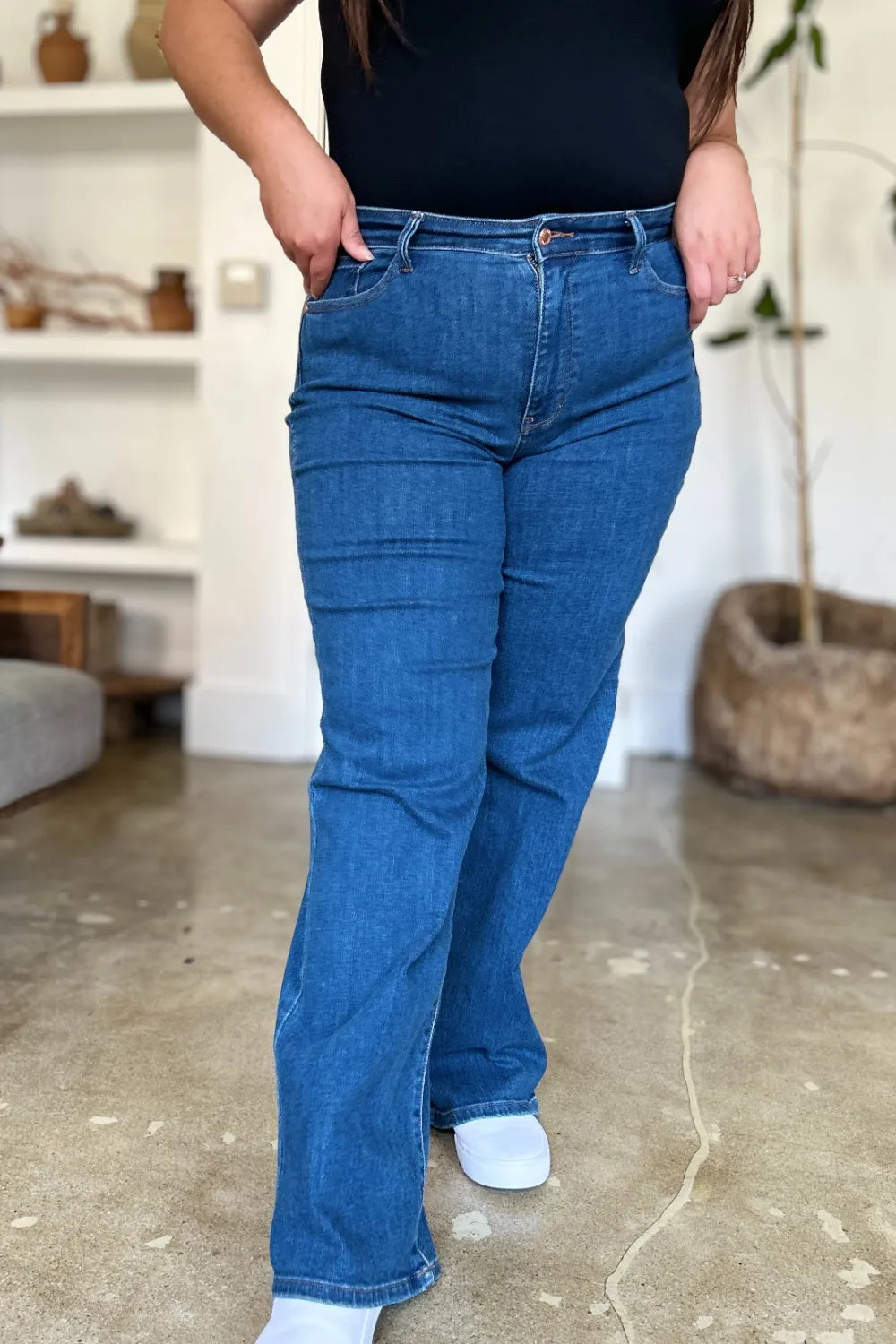 Judy Blue Full Size High Rise Straight Jeans - cas7m