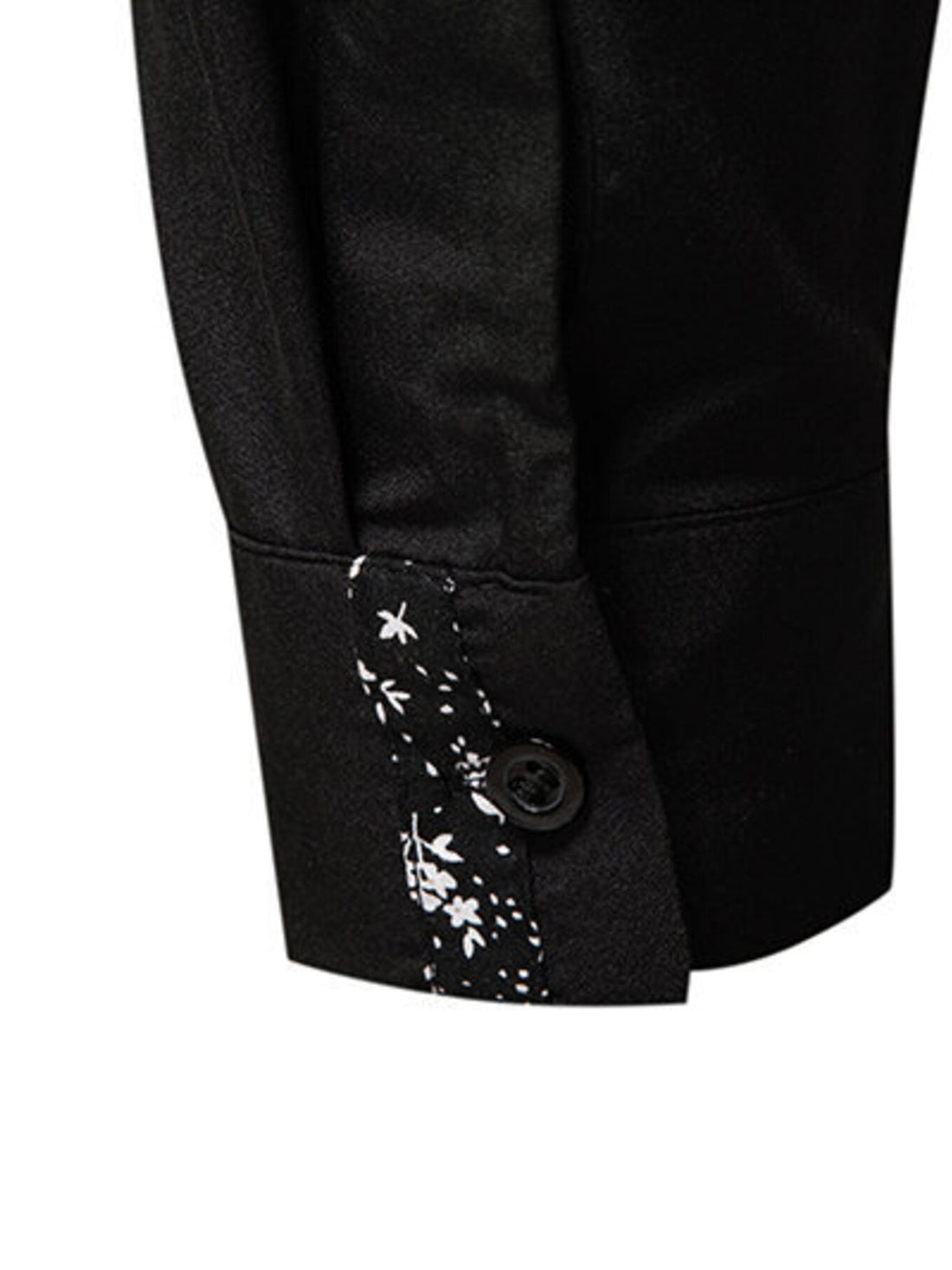 Men's Floral Trim Slim Fit Long Sleeve Shirt - cas7m