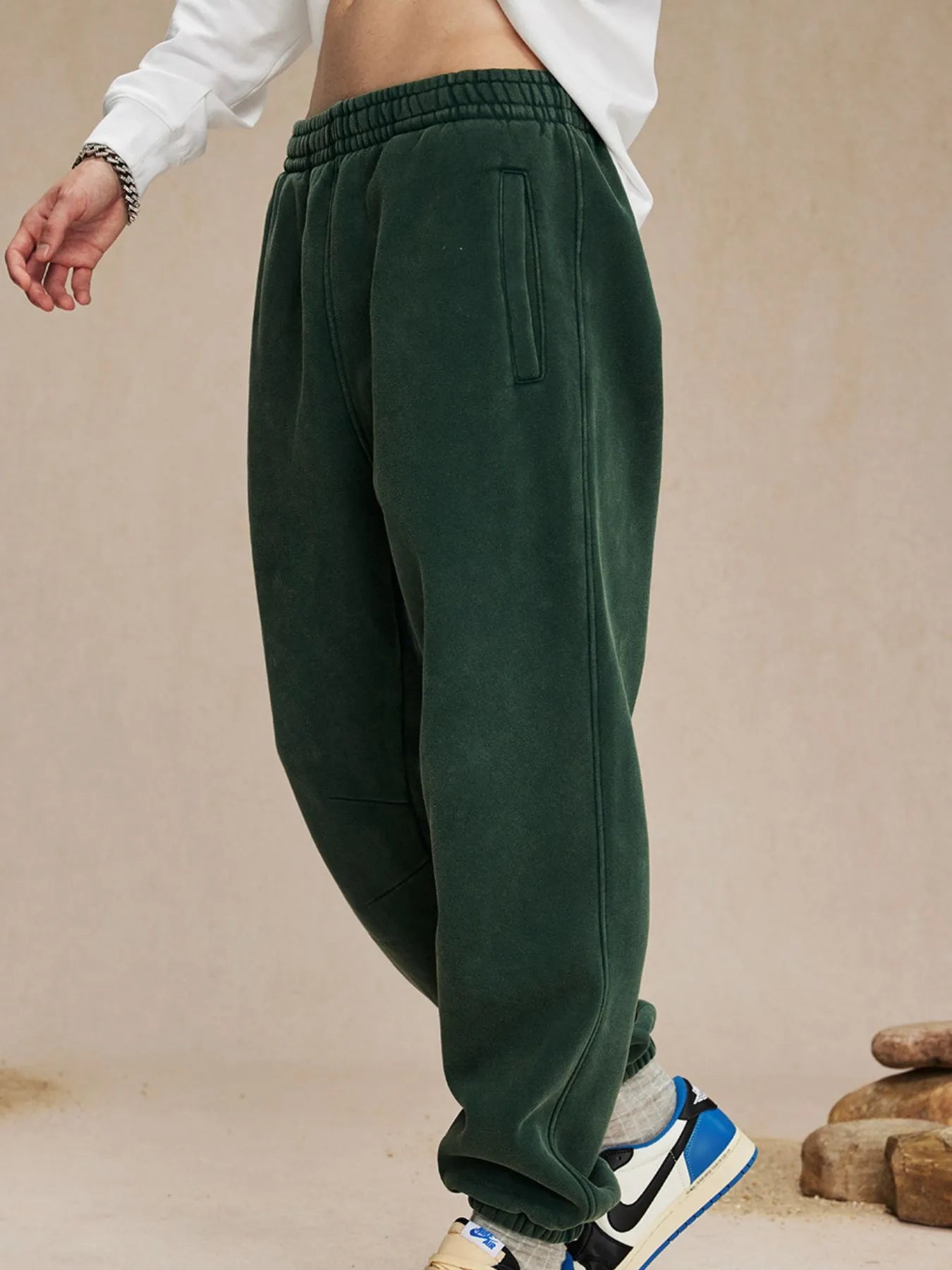 Men's Casual Elastic Waist Cotton Sweatpants - cas7m