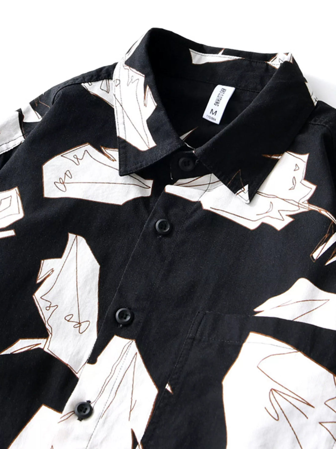 Men's Plus Size Abstract Print Long Sleeve Casual Shirt - cas7m