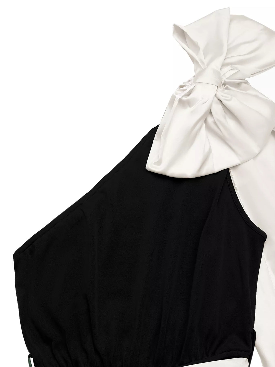 One-Shoulder Bowknot Wide Leg Jumpsuit - cas7m