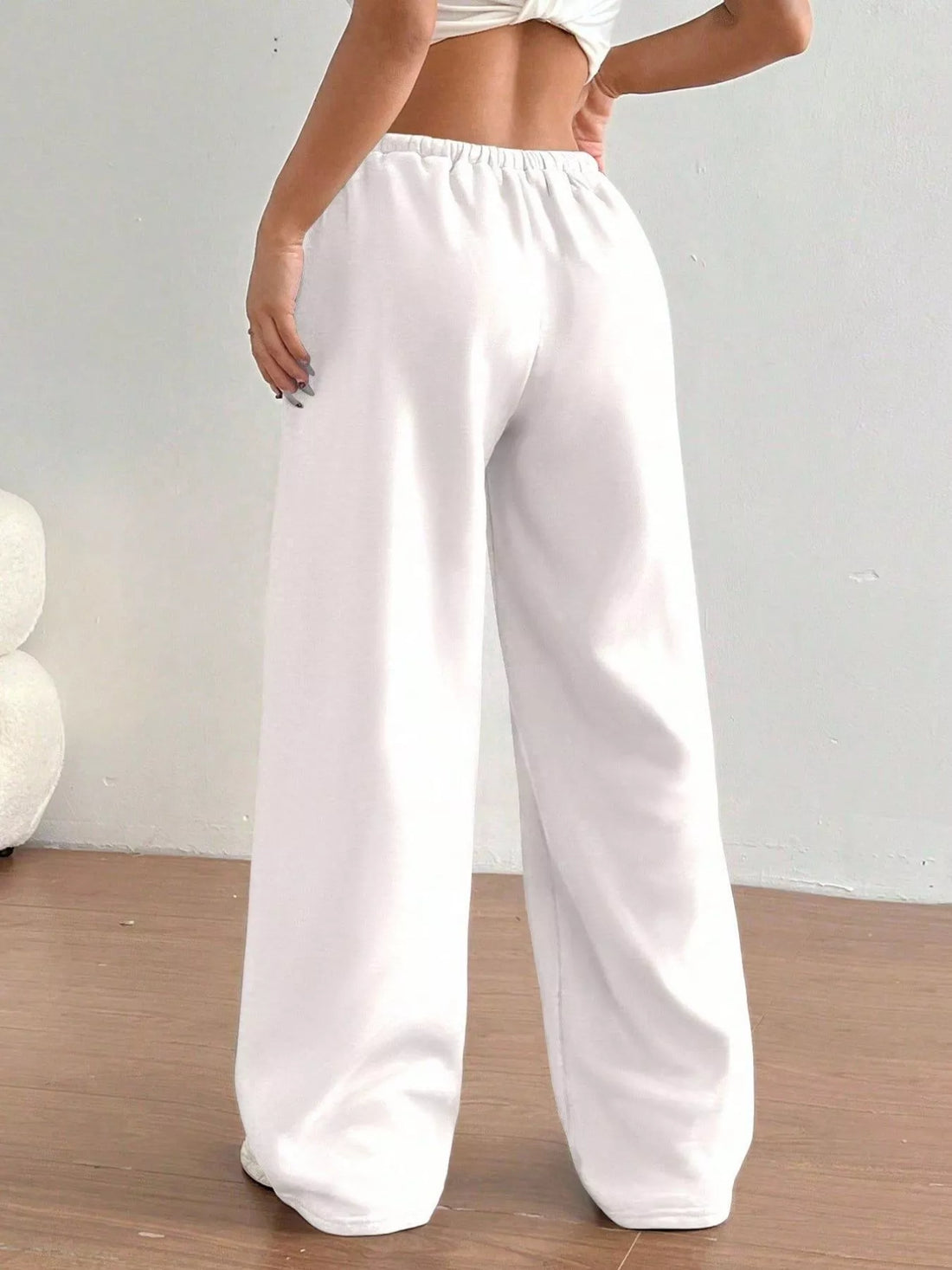 Casual Drawstring High Waist Wide Leg Sweatpants - cas7m