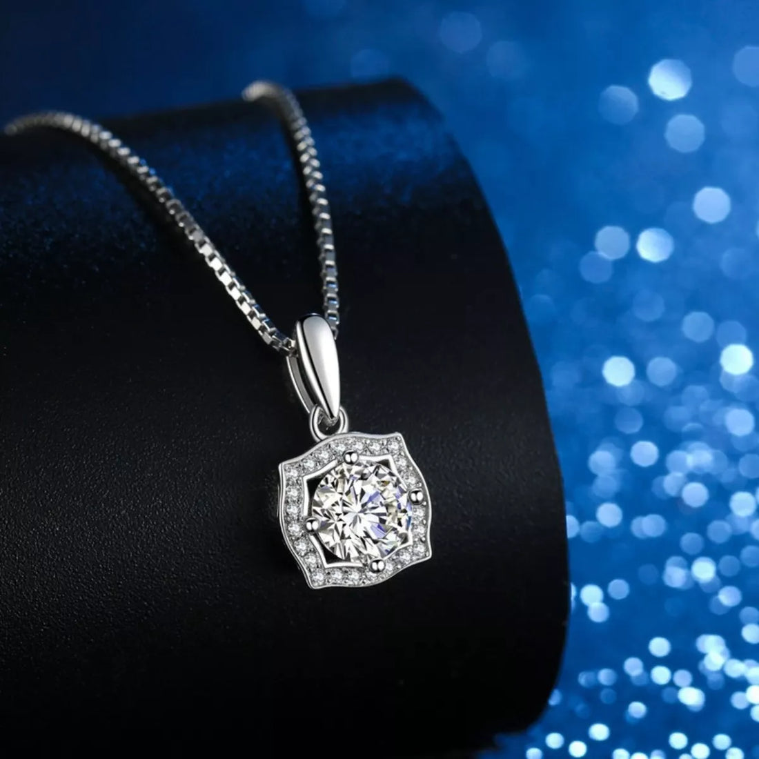 1 Carat Moissanite 925 Sterling Silver Necklace - cas7m