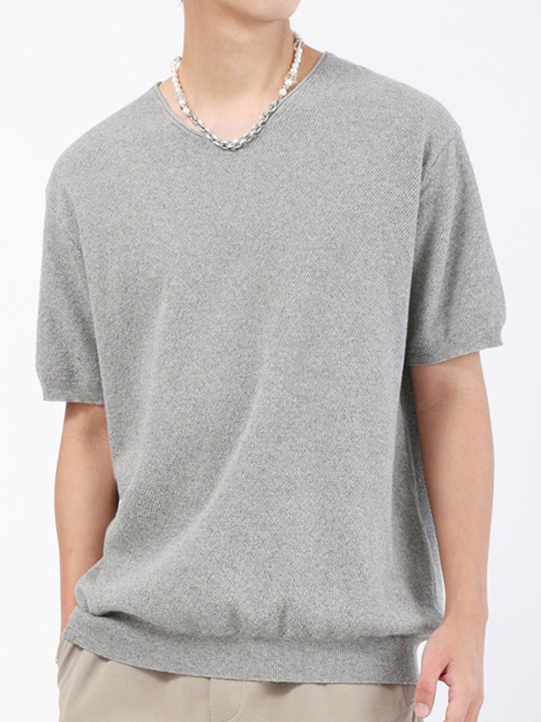 Men's Plus Size Casual Knit Short Sleeve T-Shirt - cas7m