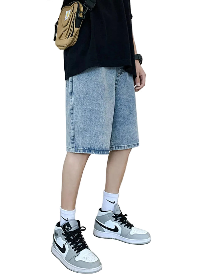 Men's Casual Loose Fit Denim Shorts - cas7m