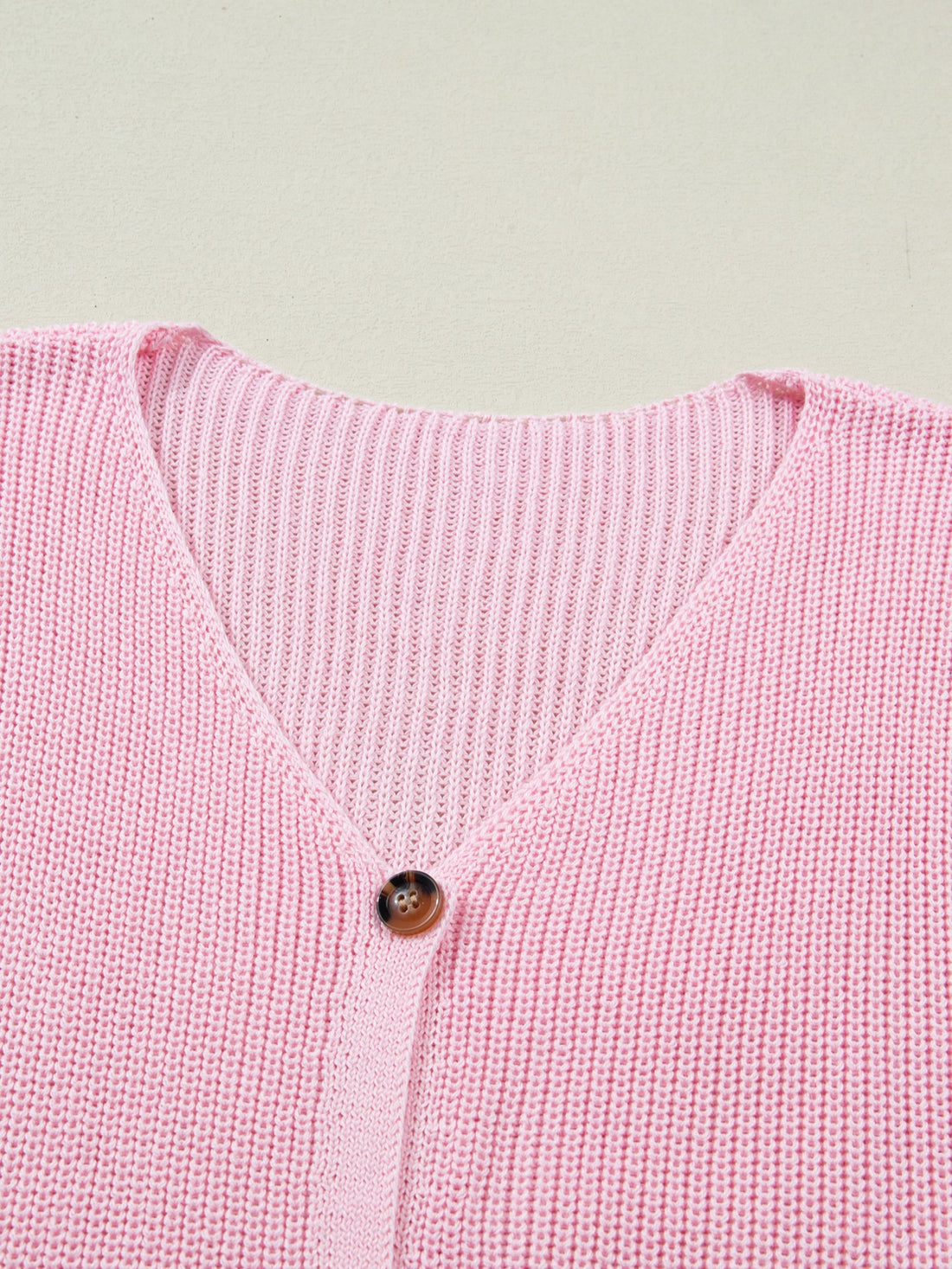 Solid Color Knit V Neck Button Front Sweater Vest - cas7m