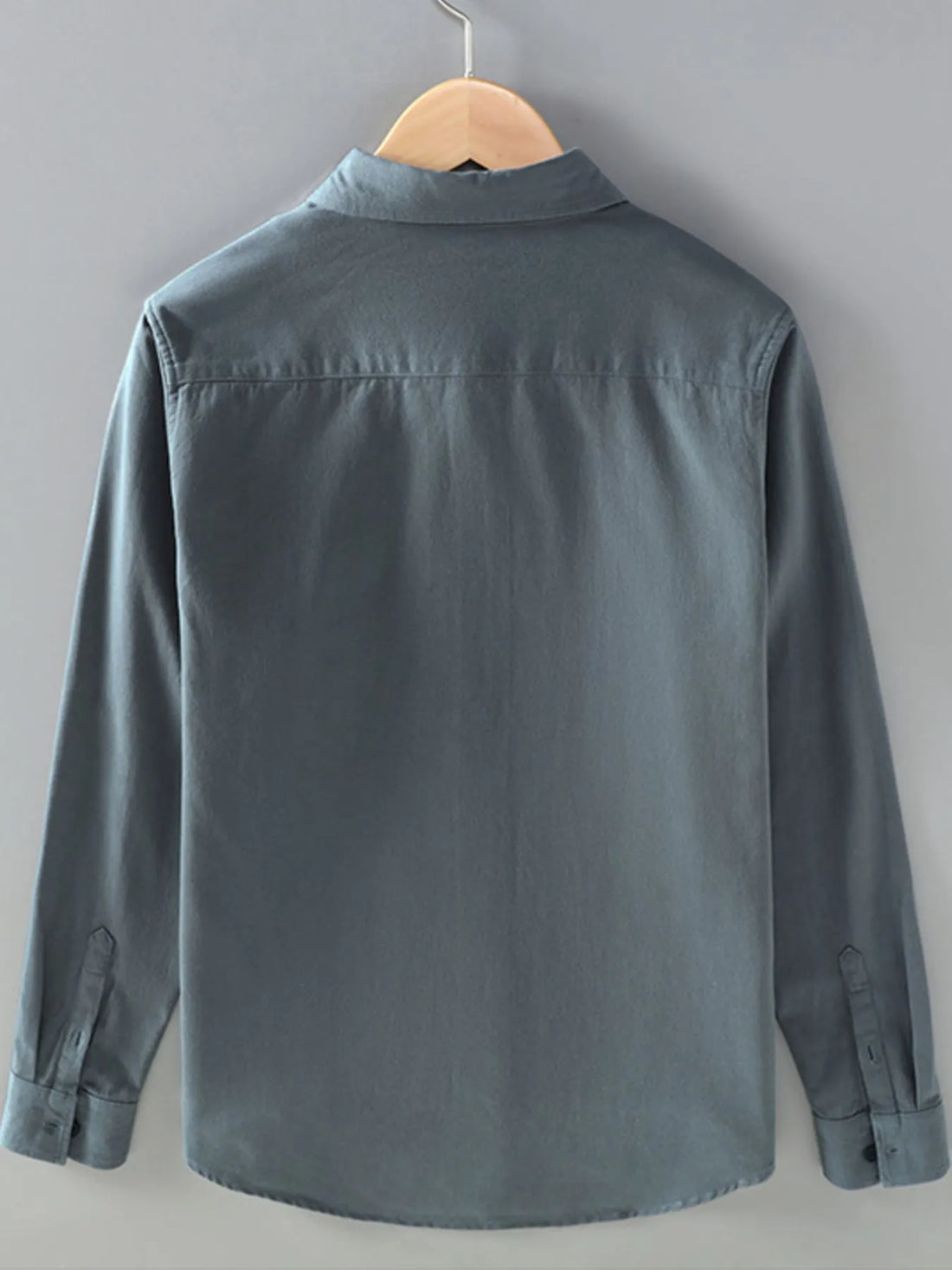 Men's Plus Size Button Up Long Sleeve Shirt - cas7m