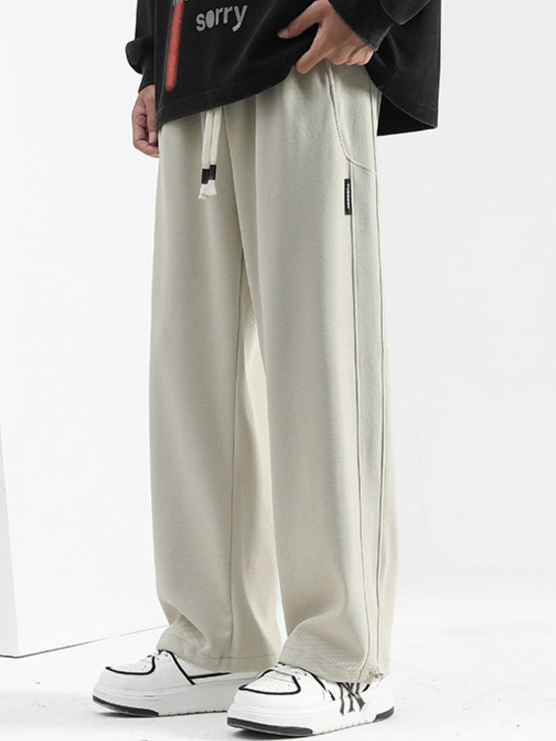 Men's Plus Size Casual Loose-Fit Drawstring Pants - cas7m