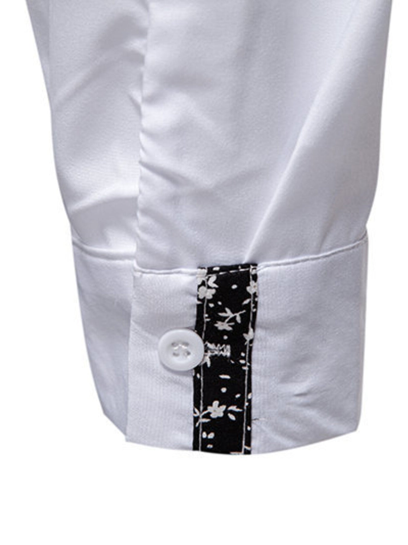 Men's Floral Trim Slim Fit Long Sleeve Shirt - cas7m