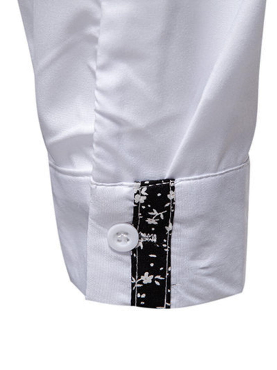 Men's Floral Trim Slim Fit Long Sleeve Shirt - cas7m