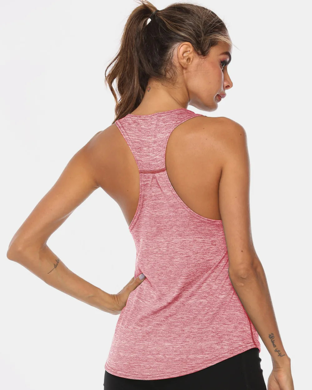 Full Size Scoop Neck Wide Strap Active Tank - cas7m