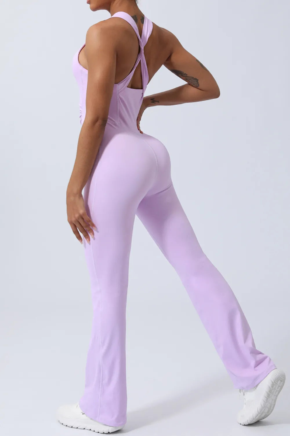 Crisscross Wide Strap Sleeveless Jumpsuit - cas7m