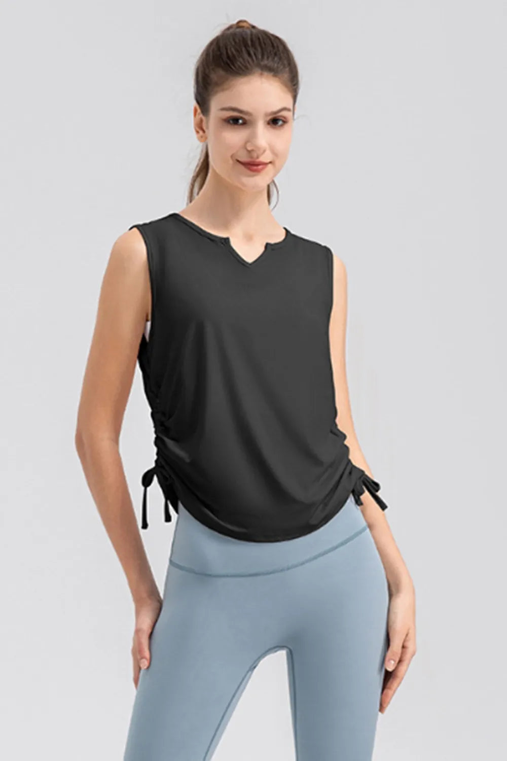 Notched Wide Strap Active Tank - cas7m