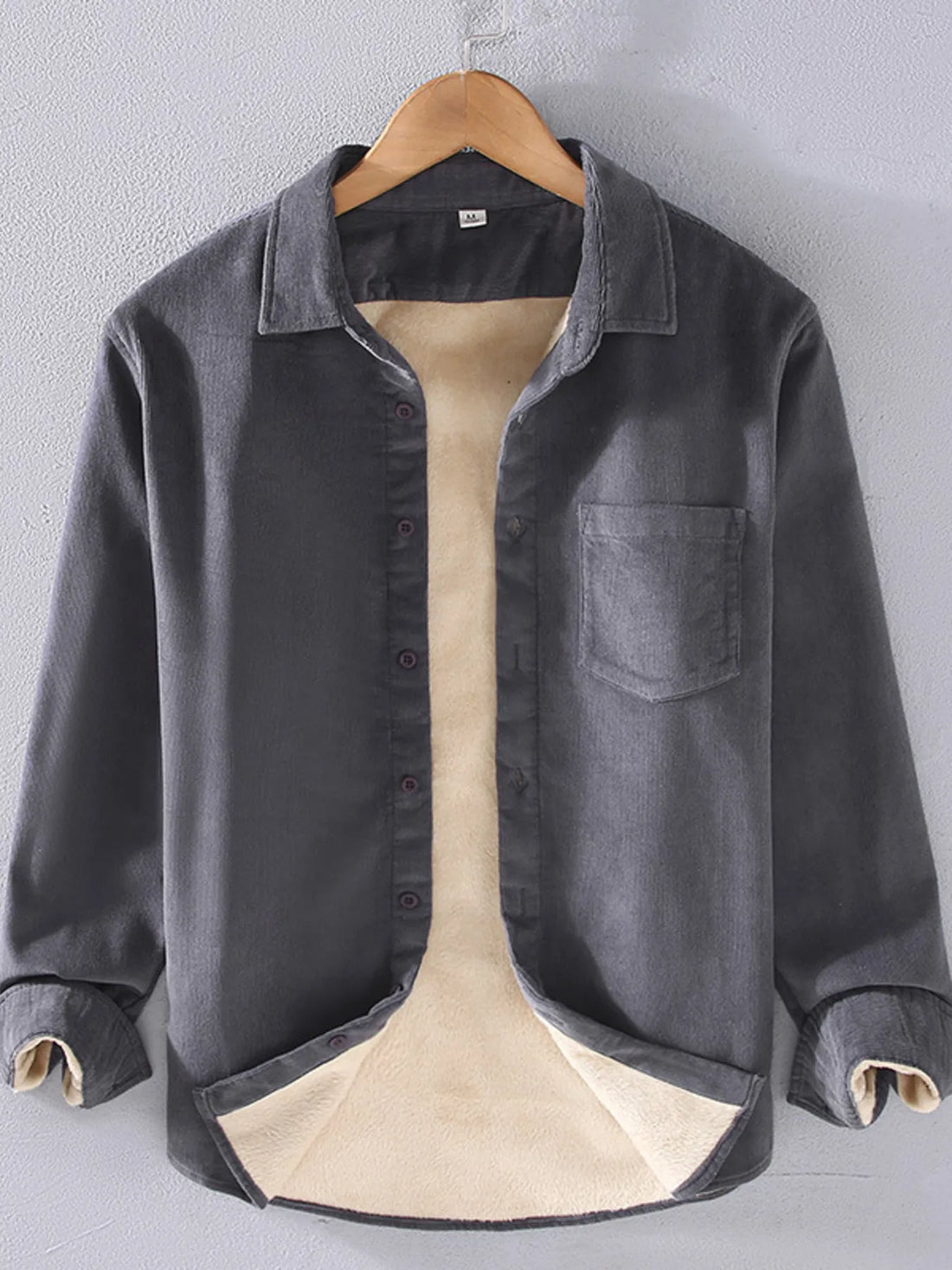 Men's Plus Size Button Up Long Sleeve Shirt - cas7m