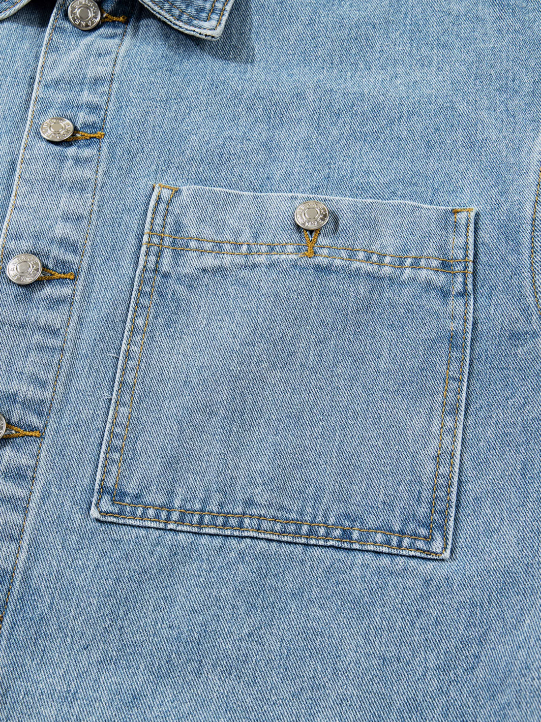 Patched Pockets Side Tie Denim Jacket - cas7m