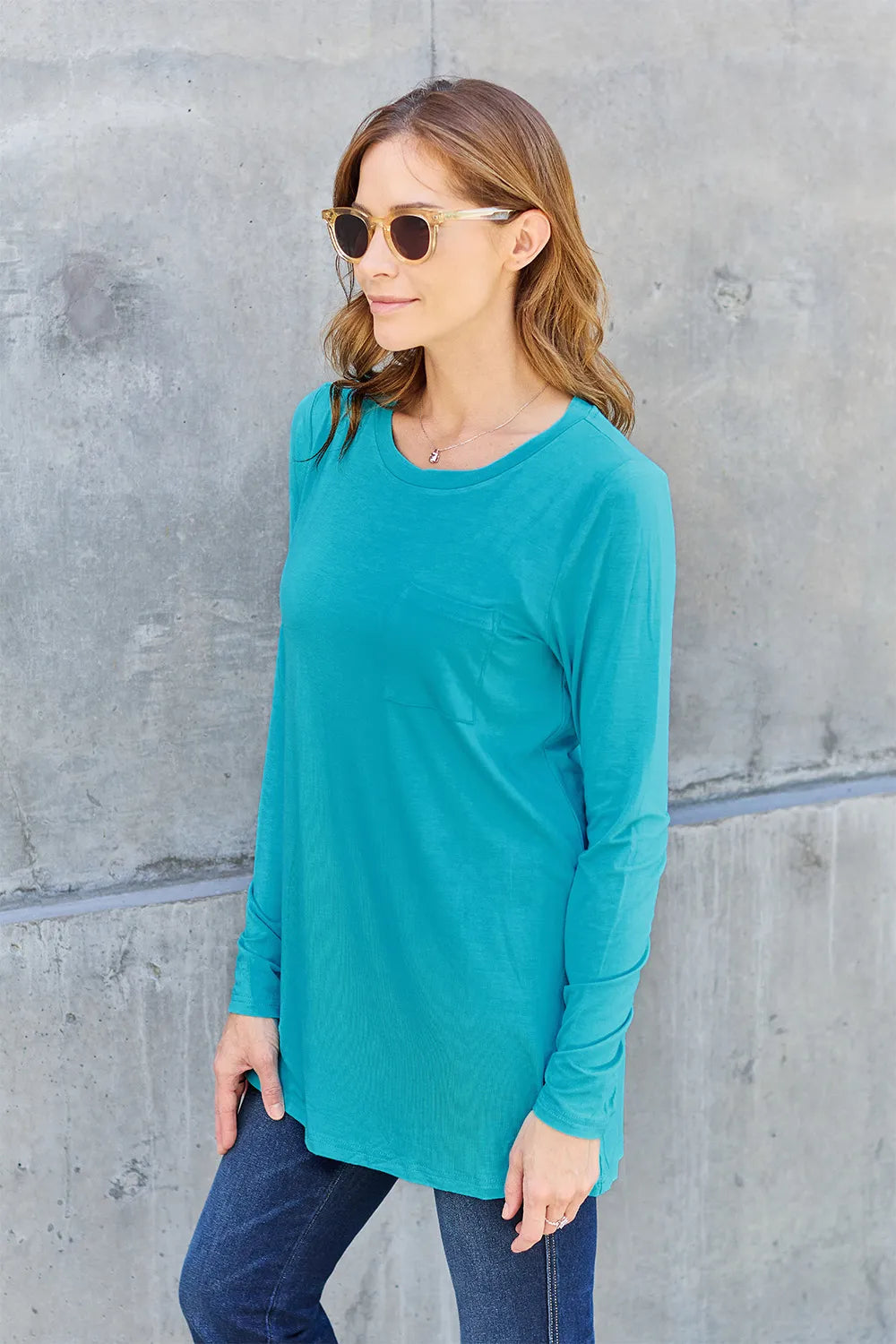 Basic Bae Full Size Round Neck Long Sleeve Top - cas7m
