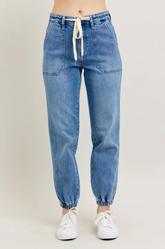 Judy Blue Full Size High Waist Denim Jogger Plus Size - cas7m
