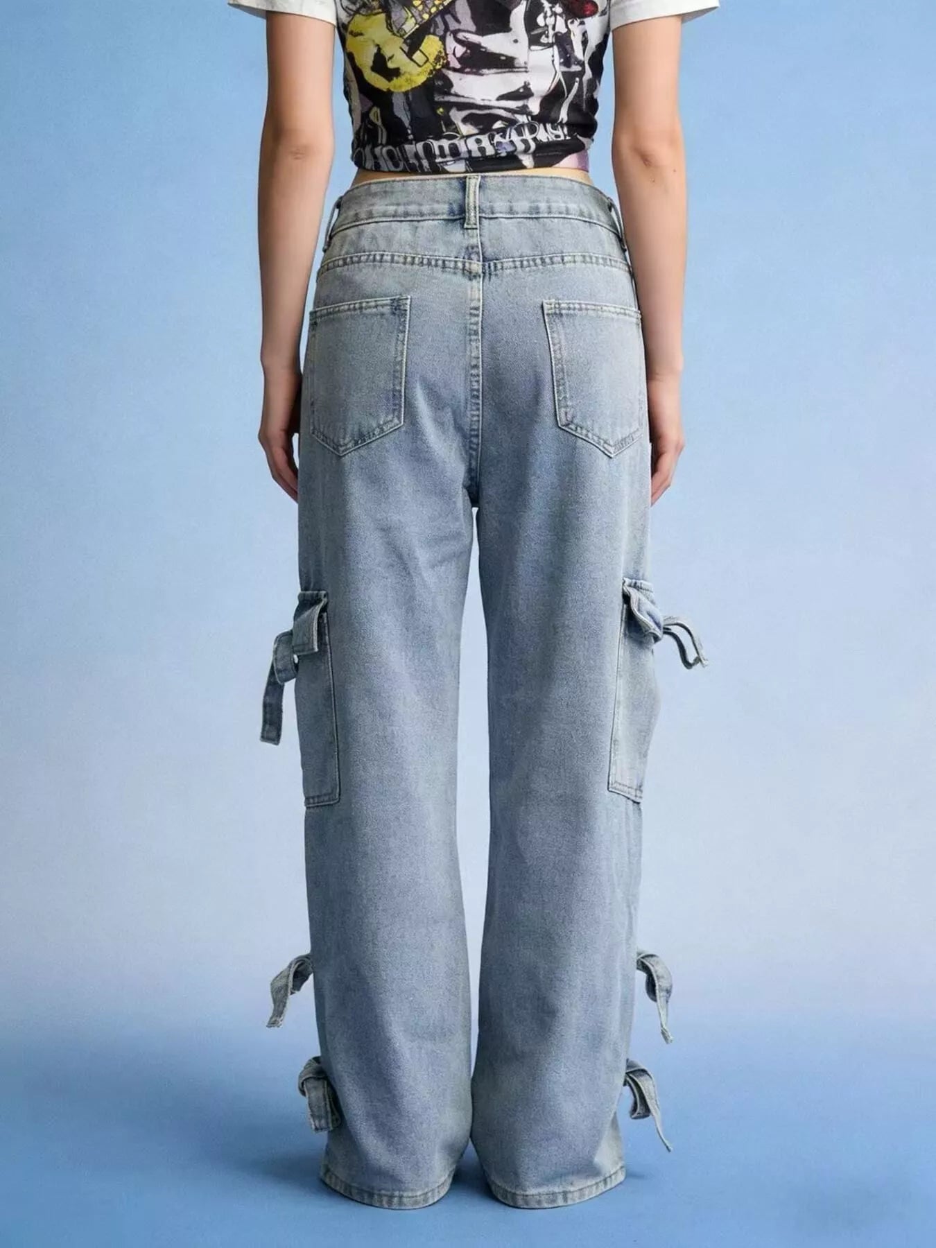 Bow Wide Leg Jeans - cas7m