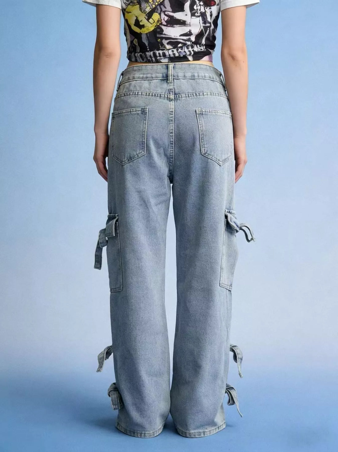 Bow Wide Leg Jeans - cas7m