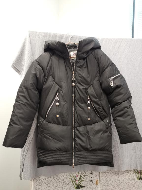 Casual hooded women winter coat parka Zipper pocket padded jacket coat - cas7m