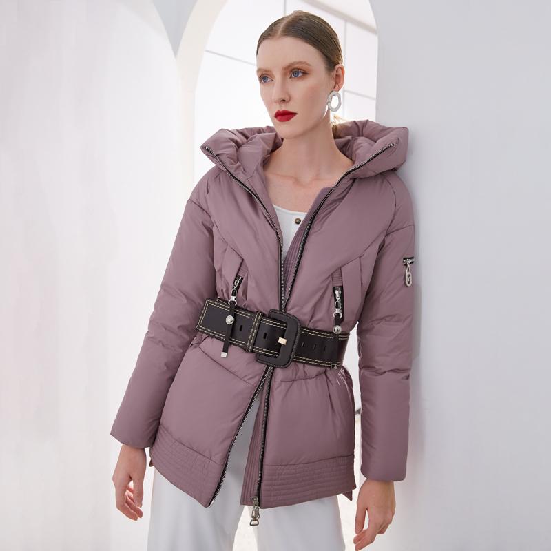 Casual hooded women winter coat parka Zipper pocket padded jacket coat - cas7m