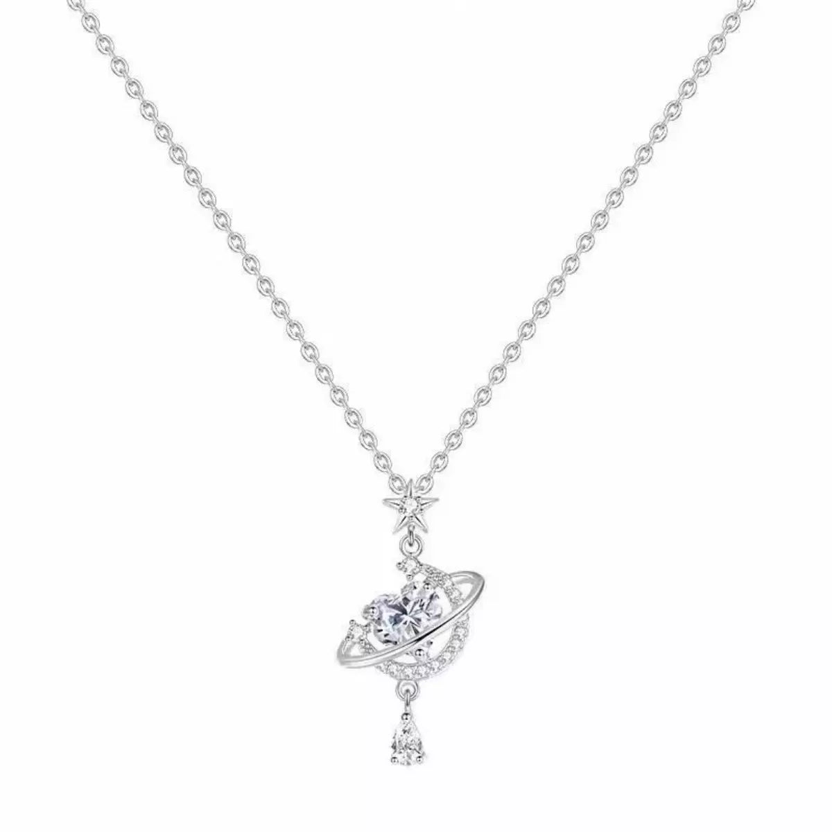 Planet Heart Pendant Necklace - cas7m
