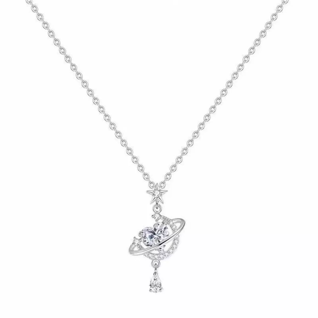 Planet Heart Pendant Necklace - cas7m